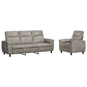 vidaXL Set di divani 2 pcs Grigio Chiaro Pelle Scamosciata Sintetica
