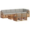 vidaXL Set divani con cuscino 9 pcs Grigio Naturale e Chiaro