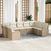 vidaXL Set di divani con cuscino 9 pcs Beige Rattan in Polipropilene
