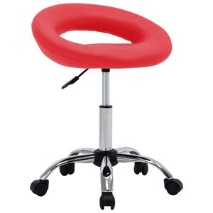 vidaXL Sedia da Lavoro con Ruote Rossa in Similpelle