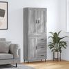 vidaXL Credenza Grigio Sonoma 69,5x34x180 cm in Legno Multistrato
