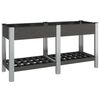 vidaXL Fioriera Rialzata Giardino con Ripiano Grigia 150x50x75 cm WPC