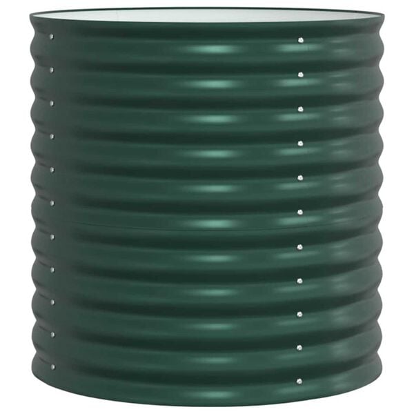 vidaXL Letto rialzato da giardino Verde 80 x 80 x 81 cm Acciaio