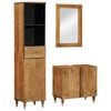 vidaXL Set Mobili da Bagno 3pz in Legno Massello di Mango