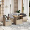 vidaXL Set Divano da Giardino 6 pz con Cuscini Beige in Polyrattan