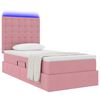 vidaXL Letto con contenitore e LED con led Rosa 90 x 190 cm Velluto