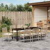 vidaXL Set da Pranzo per Giardino 9 pcs Beige polyrattan
