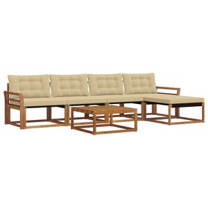 vidaXL Set di divani da esterno con cuscino 6 pcs Naturale e Beige