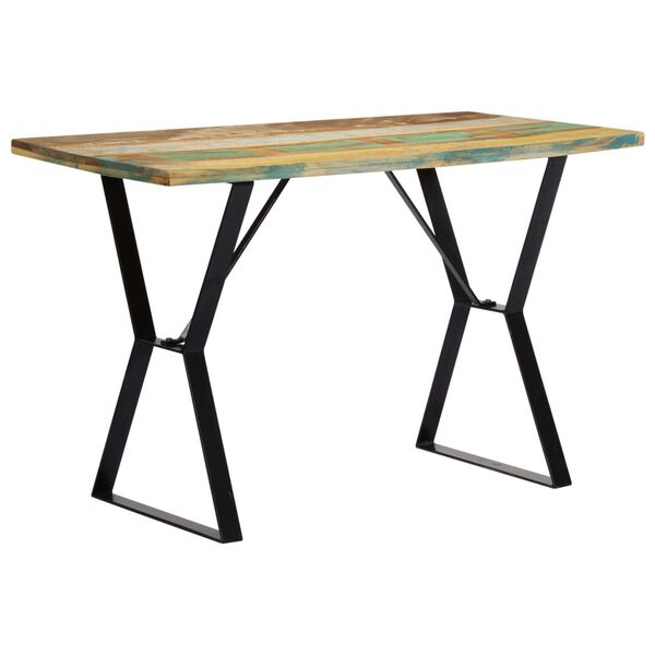 vidaXL Tavolo da Pranzo 120x60x76 cm in Legno Massello di Recupero