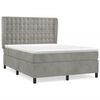 vidaXL Giroletto a Molle con Materasso Grigio Chiaro 140x190cm Velluto