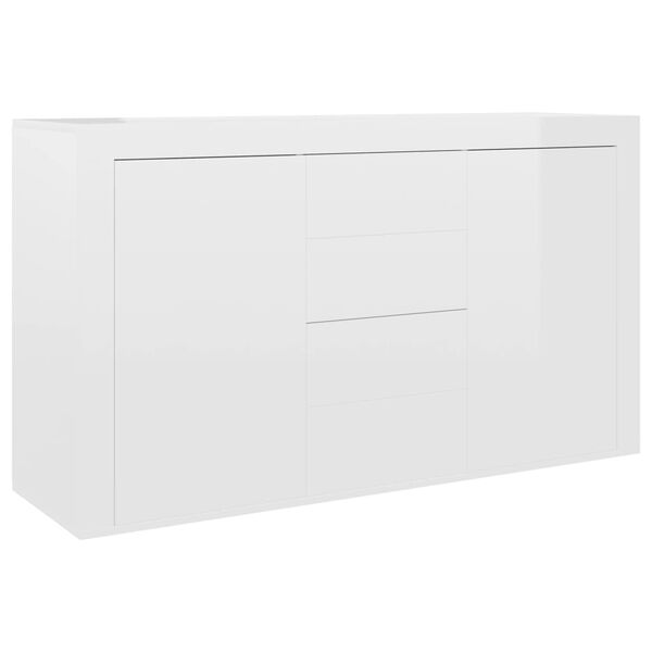 vidaXL Credenza Bianco Lucido 120x36x69 cm in Legno Multistrato