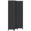 vidaXL Divisorio Ambienti 3 Pannelli Nero Legno Massello di Paulownia