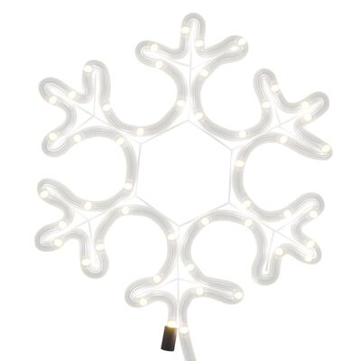 vidaXL Figura Natalizia Fiocco di Neve con 48 LED Bianco Caldo 27x27cm