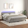vidaXL Letto a Molle con Materasso e LED Grigio Chiaro 160x200 cm Velluto