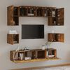 vidaXL Set Mobili Porta TV 8pz Rovere Fumo in Legno Multistrato
