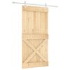 vidaXL Porta Scorrevole con Set Hardware 100x210cm Legno Massello Pino