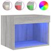 vidaXL Comodini con Luci LED a Parete 2pz Grigio Sonoma