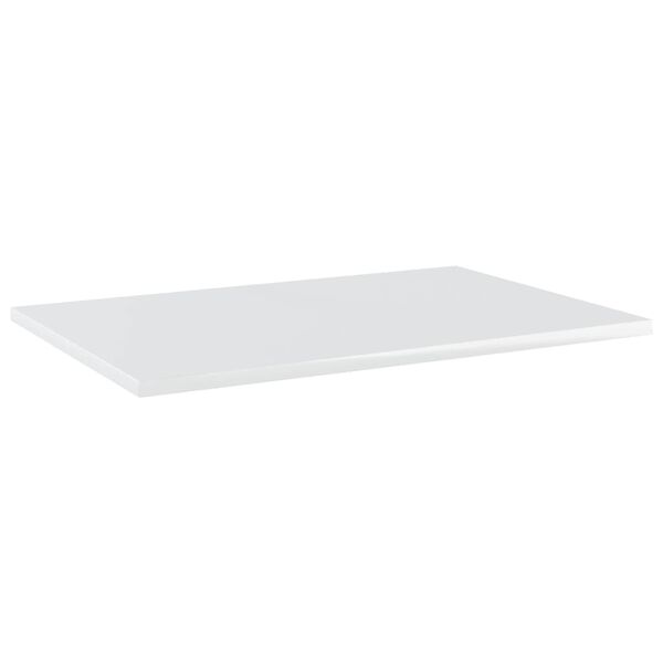 vidaXL Ripiani per Libreria 4 pz Bianco Lucido 60x40x1,5cm Multistrato