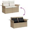 vidaXL Set Divano da Giardino 8 pcs Beige e Crema 55 x 55 x 37 cm