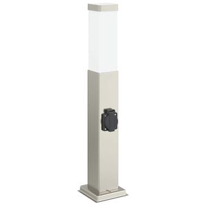 vidaXL Lampada a paletto con presa elettrica 50 cm Acciaio Inox IP44