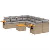 vidaXL Set Divano da Giardino 9 pz con Cuscini Beige in Polyrattan