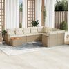 vidaXL Set Divano da Giardino 10 pz con Cuscini Beige in Polyrattan