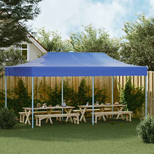 vidaXL Tenda Party Blu 291 x 580 x 315 cm Tessuto Oxford