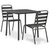 vidaXL Set da Bistrot 3 pz in Acciaio Grigio Scuro