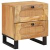 vidaXL Armadio da Notte con cassetto 2 pcs Naturale 40 x 33 x 46 cm
