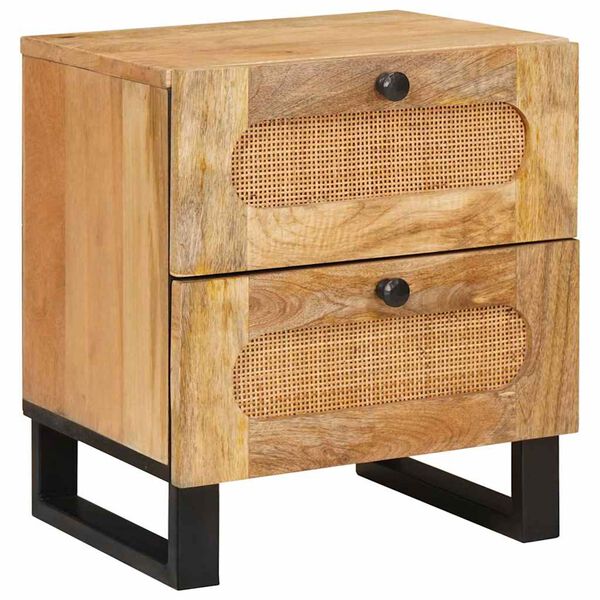 vidaXL Armadio da Notte con cassetto 2 pcs Naturale 40 x 33 x 46 cm