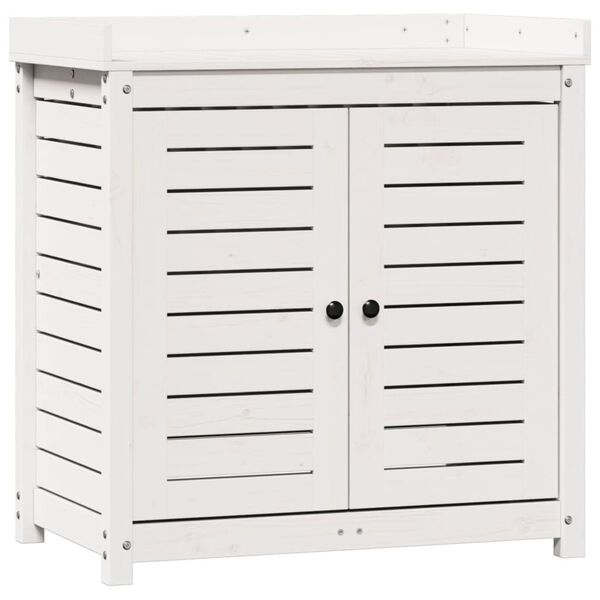 vidaXL Tavolo Invaso con Ripiani Bianco 82,5x50x86,5 cm Massello Pino