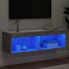 vidaXL Mobile Porta TV con Luci LED Grigio Cemento 100x30x30 cm