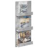 vidaXL Scaffale per riviste Grigio cemento 43 x 11 x 102 cm