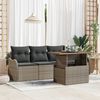 vidaXL Set Divano da Giardino 5 pcs Grigio Poly Rattan