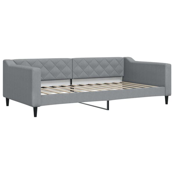 vidaXL Divano Letto con Materasso Grigio Chiaro 100x200 cm in Tessuto