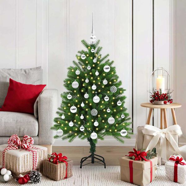 vidaXL Albero di Natale con 150 LED con supporto Verde 120 cm PE