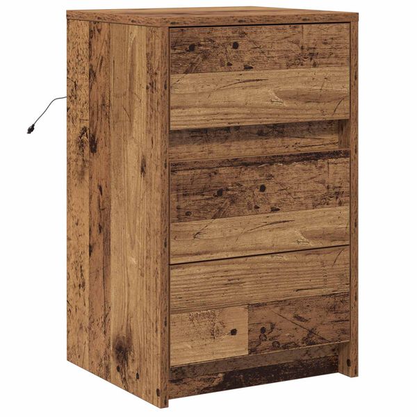vidaXL Armadio da Notte con cassetto Legno vecchio 38 x 34 x 61 cm