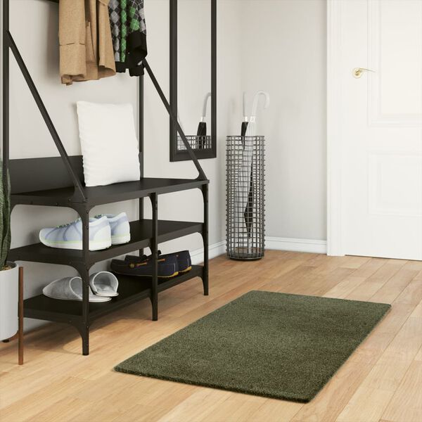 vidaXL Tappeto Pelo Corto HUARTE Morbido Lavabile Verde Bosco 60x110cm