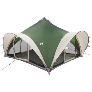 vidaXL Tenda Tipi con tetto Verde 18 Persone Poliestere e Acciaio