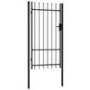 vidaXL Cancello per recinzione BOXTEL porta singola con punta in acciaio 1x1,75 m Nero