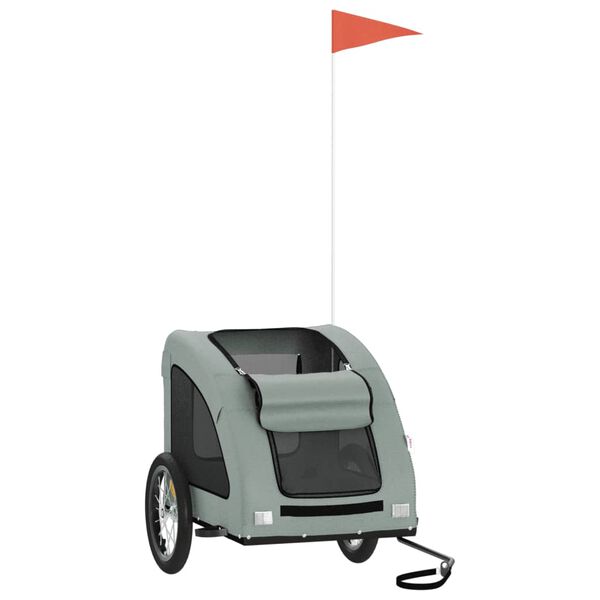 vidaXL Rimorchio da Bici per Animali Grigio Oxford e Ferro