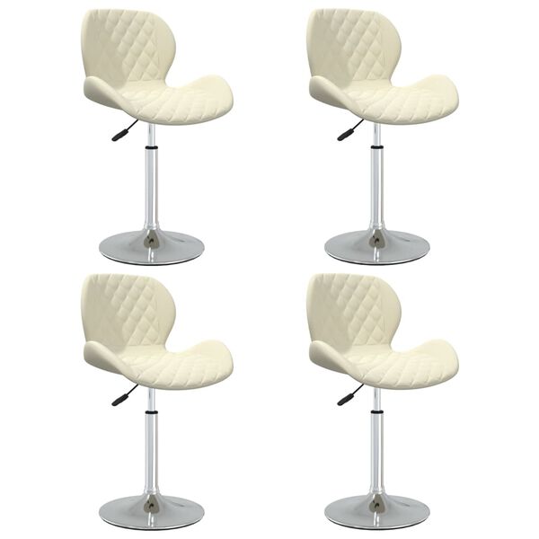 vidaXL Sedie da Pranzo Girevoli 4 pz Crema in Velluto
