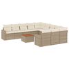 vidaXL Set Divani da Giardino 12 pz con Cuscini Beige in Polyrattan