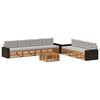 vidaXL Set di divani da esterno 8 pz Naturale e Grigio Chiaro