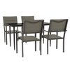 vidaXL Set da Pranzo da Giardino 5 pz Nero in Acciaio e Textilene