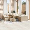 vidaXL Set Divano da Giardino con cuscino 13 pcs Beige Poly Rattan