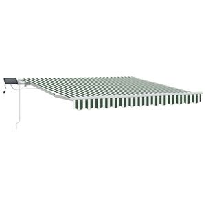 vidaXL Tenda Retrattile Verde e Bianco 300 x 250 cm Tessuto e acciaio