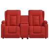 vidaXL Divano Massaggio a 2 Posti con Portabicchieri Rosso Vino