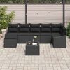 vidaXL Set Divano da Giardino con cuscino 8 pcs Nero polyrattan