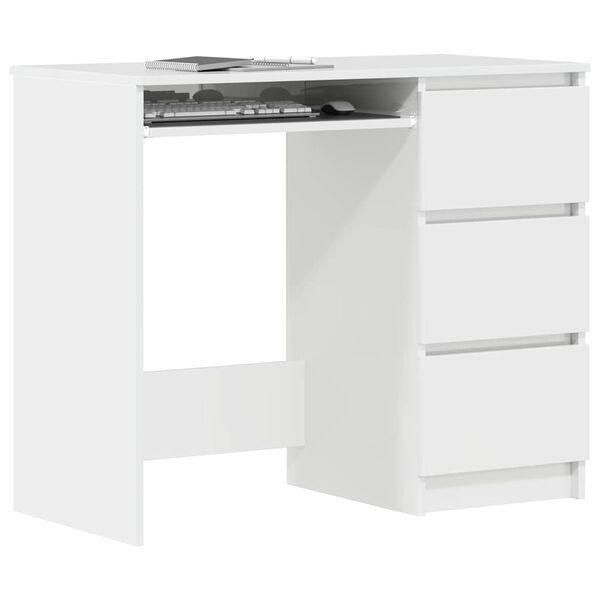 vidaXL Scrivania Bianco Lucido 90x45x76 cm in Legno Multistrato